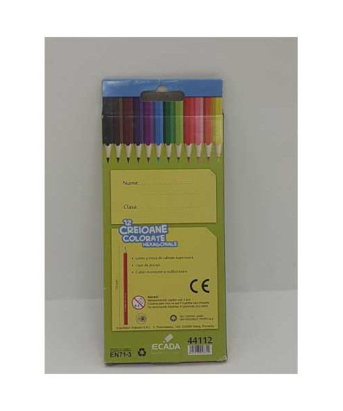 Set 12 creioane colorate Ecada