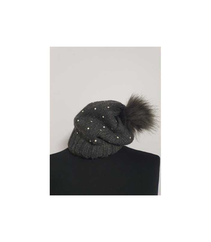 Caciula tricotata cu mot pufos Zara