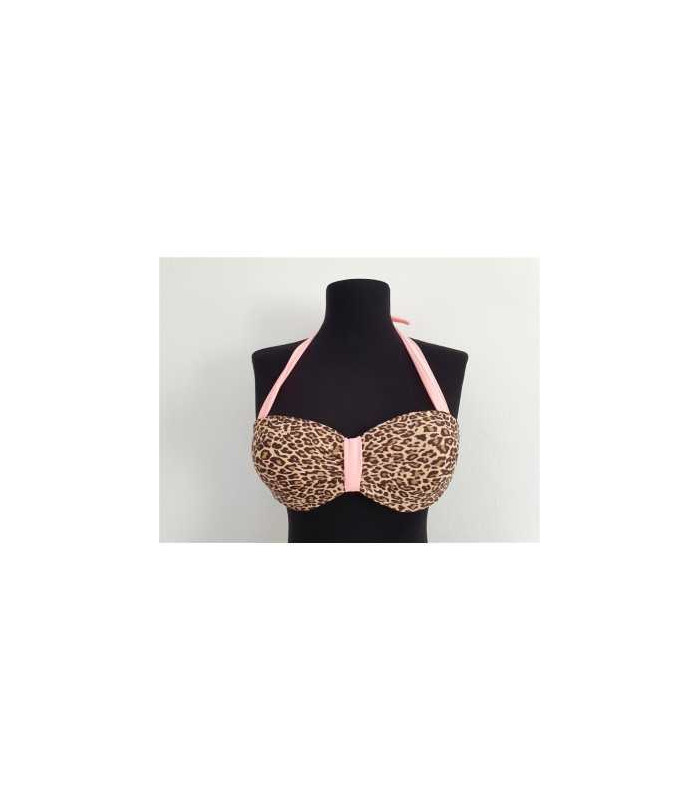 Sutien dama de baie cu print leopard COOCLO