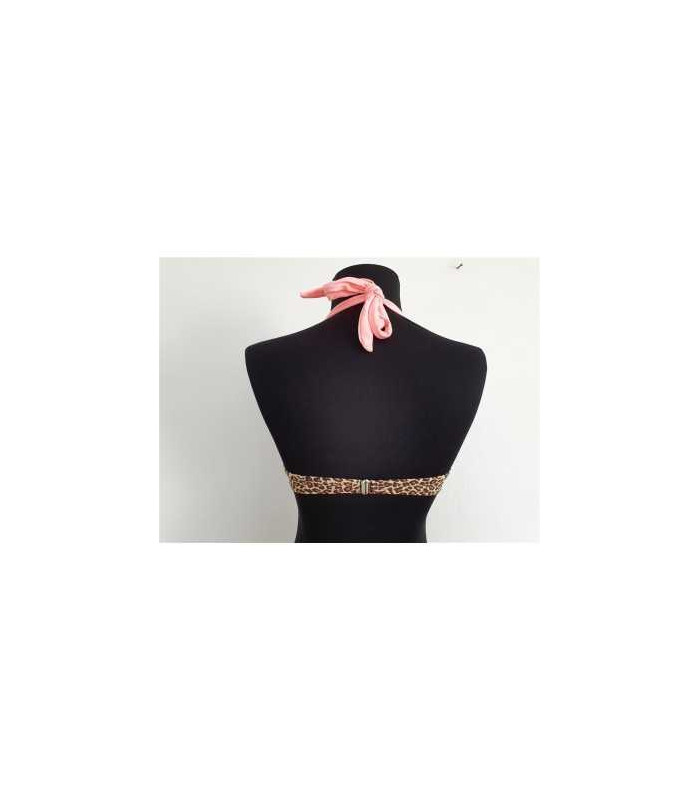 Sutien dama de baie cu print leopard COOCLO