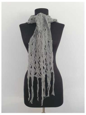 Fular dama tricotat subtire cu franjuri 2