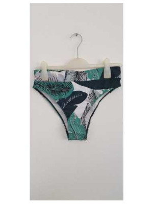 Slip dama de baie model cu imprimeu frunze