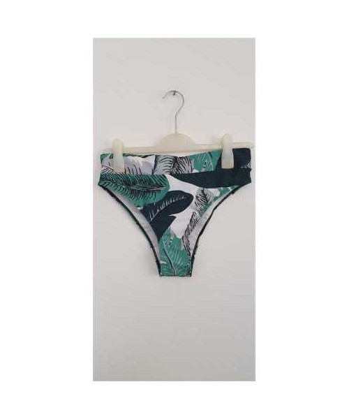 Slip dama de baie model cu imprimeu frunze