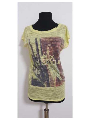 Tricou dama cu imprimeu colorat pe piept