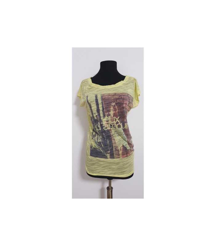 Tricou dama cu imprimeu colorat pe piept