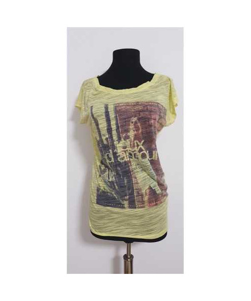 Tricou dama cu imprimeu colorat pe piept