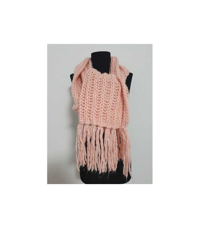 Fular calduros de dama cu franjuri model crosetat