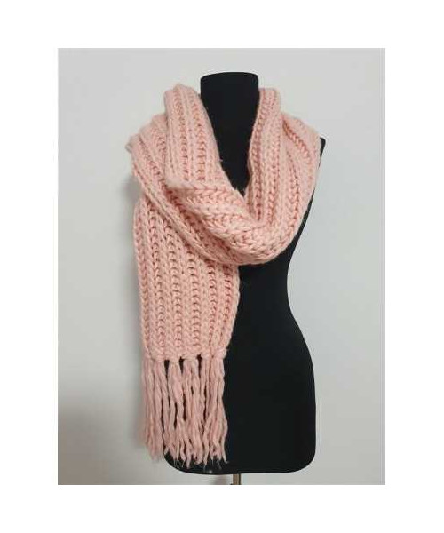 Fular calduros de dama cu franjuri model crosetat