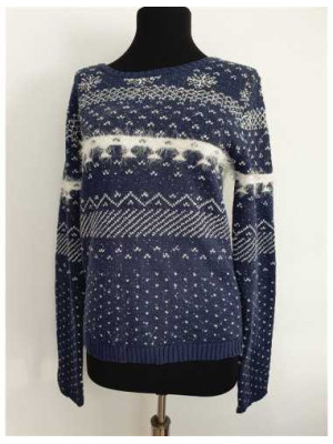 Pulover dama tricotat cu motive de iarna Koton