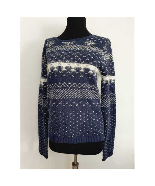 Pulover dama tricotat cu motive de iarna Koton