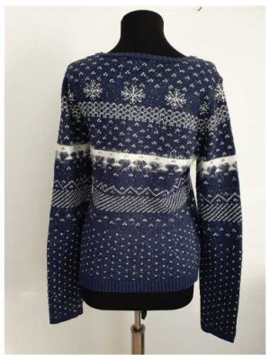 Pulover dama tricotat cu motive de iarna Koton 2
