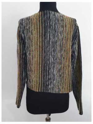 Sacou dama tricotat cu dungi colorate Eponge 2