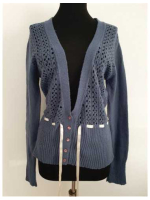 Pulover dama cu cordon in talie model perforat Defacto