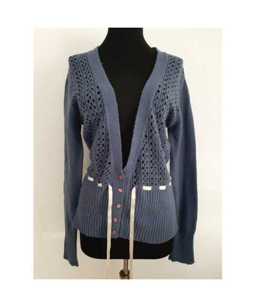 Pulover dama cu cordon in talie model perforat Defacto