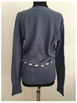 Pulover dama cu cordon in talie model perforat Defacto 2