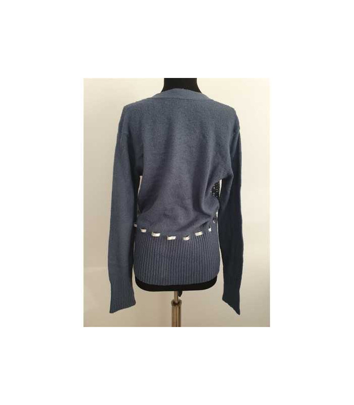 Pulover dama cu cordon in talie model perforat Defacto