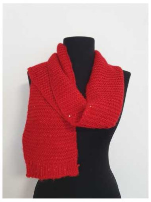 Fular tricotat pentru copii model cu paiete