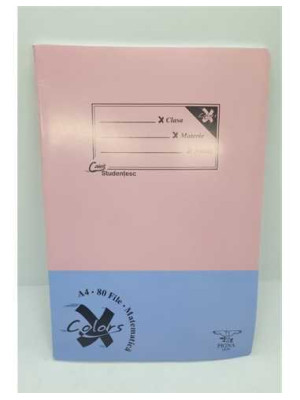 Caiet studentesc A4 80 file matematica Pigna coperta doua culori