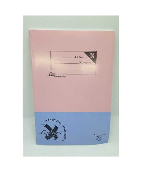 Caiet studentesc A4 80 file matematica Pigna coperta doua culori