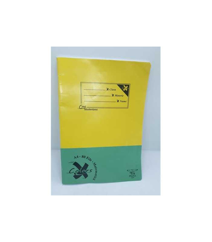 Caiet studentesc A4 80 file matematica Pigna coperta galben verde