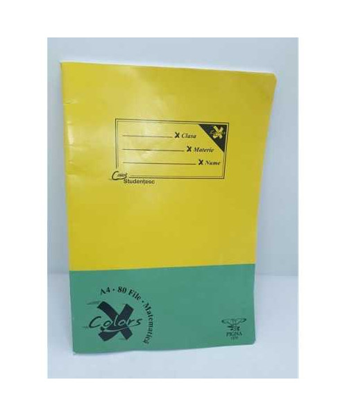 Caiet studentesc A4 80 file matematica Pigna coperta galben verde