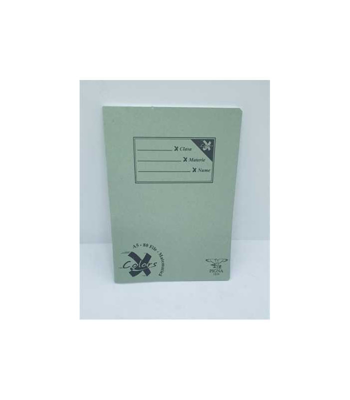 Caiet A5 matematica 80 file Pigna coperta verde