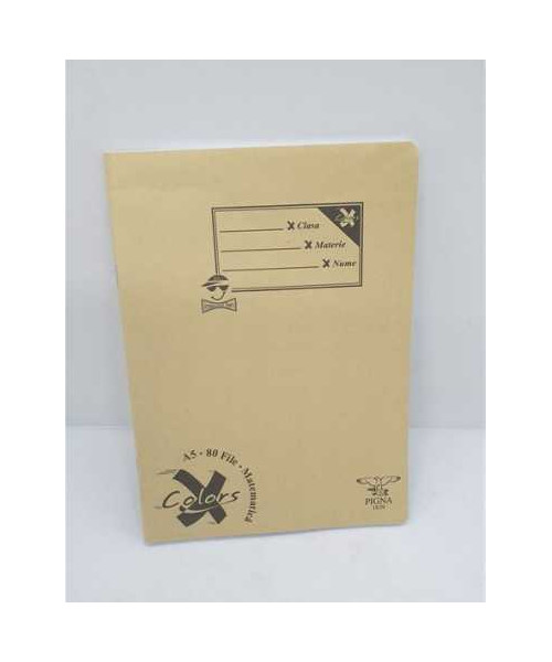 Caiet A5 matematica 80 file Pigna coperta galben