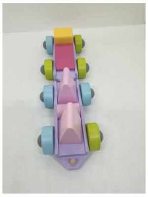 Trenulet din lemn multicolor 2