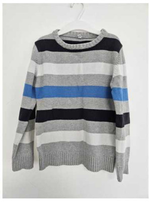 Pulover tricotat pentru copii model cu dungi multicolore