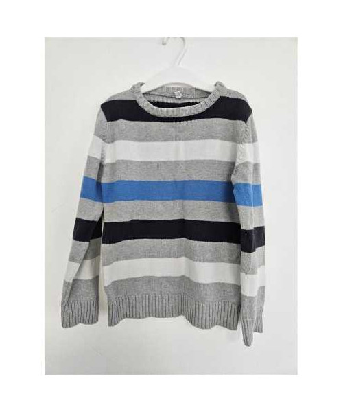 Pulover tricotat pentru copii model cu dungi multicolore