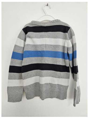 Pulover tricotat pentru copii model cu dungi multicolore 2