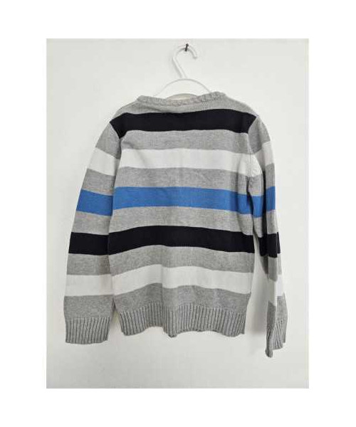 Pulover tricotat pentru copii model cu dungi multicolore