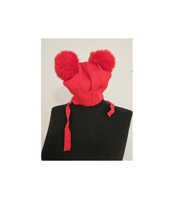 Caciula pentru fetite cu fundita si ciucuri