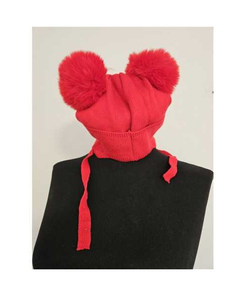 Caciula pentru fetite cu fundita si ciucuri