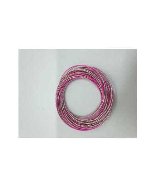 Bratara fixa doua culori roz argintiu