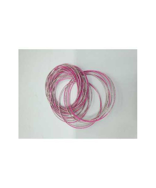 Bratara fixa doua culori roz argintiu