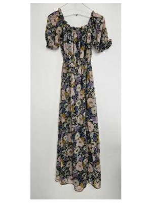 Rochie lunga de vara cu print floral multicolor Amisu 2