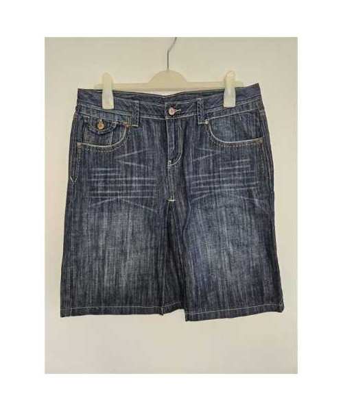 Fusta Jeans cu buzunare si gaici pentru curea Colours of the world