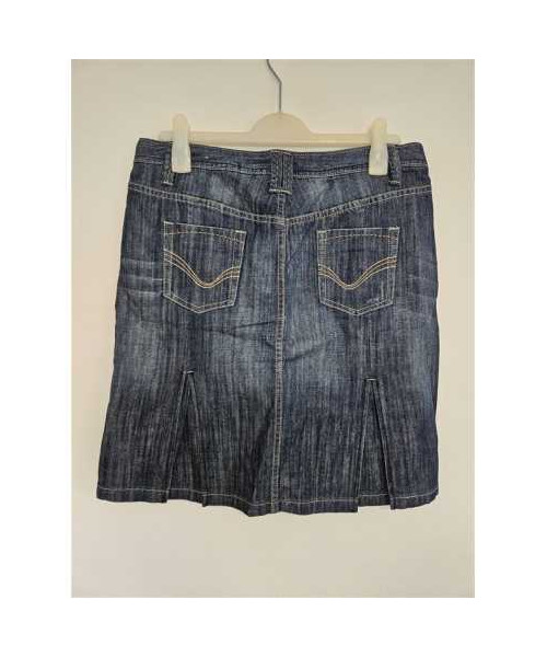 Fusta Jeans cu buzunare si gaici pentru curea Colours of the world