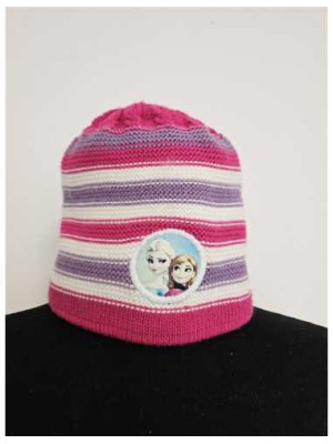 Caciula tricotata cu imprimeu Elsa si Anna