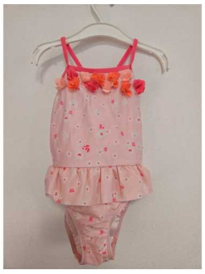 Costum de baie intreg pentru fetite cu floricele