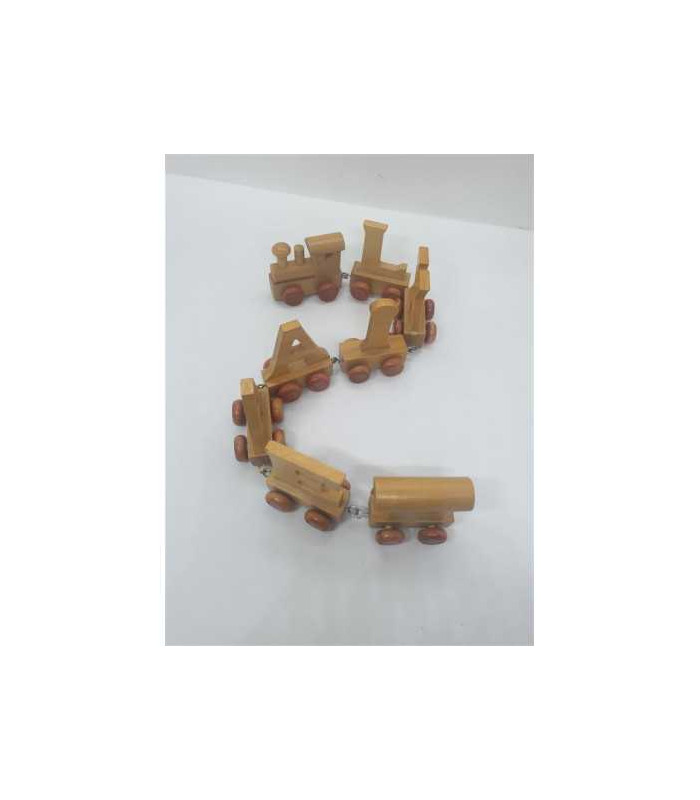 Trenulet din lemn cu litere 8 piese