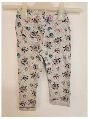 Pantaloni lungi pentru fetite model cu flori multicolore 2