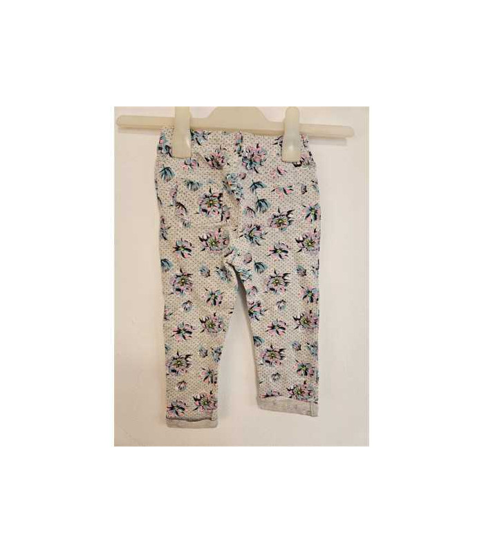 Pantaloni lungi pentru fetite model cu flori multicolore