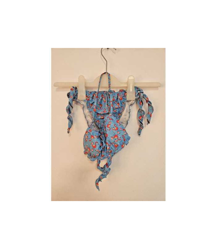 Costum de baie din 2 piese cu imprimeu Flamingo