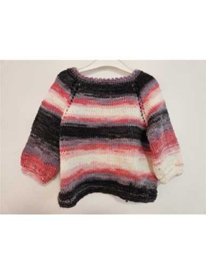 Pulover multicolor crosetat pentru fetite 2