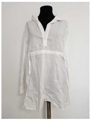 Camasa lunga cu decupaj in V la piept Blu deise