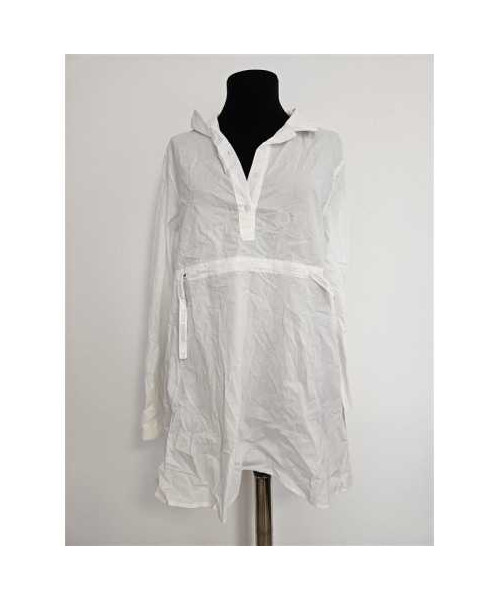 Camasa lunga cu decupaj in V la piept Blu deise