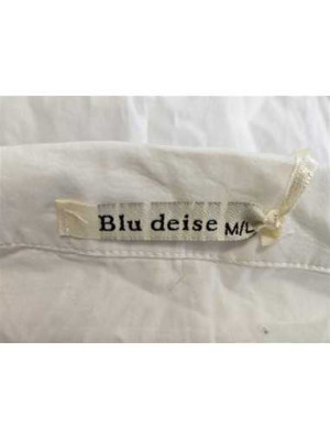 Camasa lunga cu decupaj in V la piept Blu deise 2