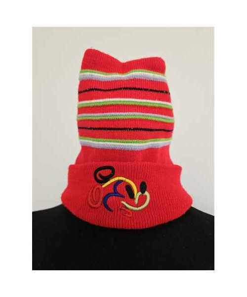 Caciula pentru fetite cu dungi multicolore